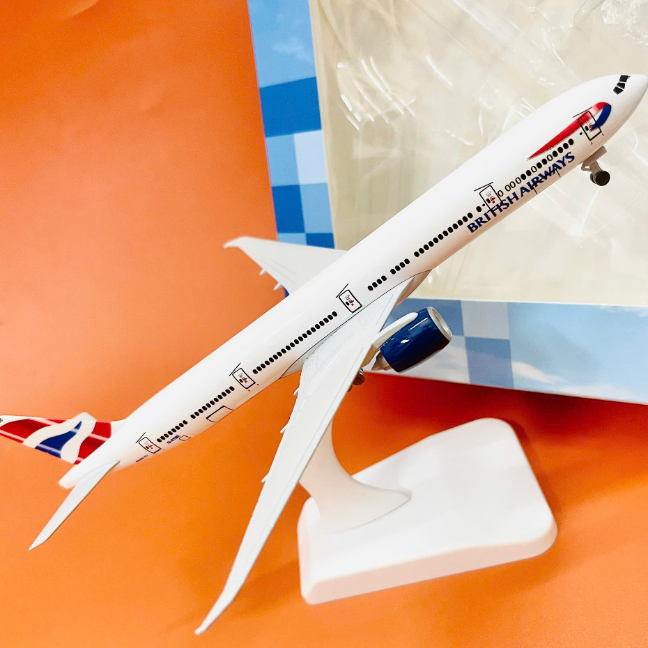 Máy Bay Mô Hình Boeing B777-300 British Airways Hợp Kim Cao Cấp Sơn Tĩnh Điện Bóng Đẹp Tỉ Lệ 1:400 (