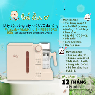 Máy đa năng điện tử (Tiệt trùng UVC LED/ Sấy khô/ Làm sữa chua/ Đun & hâm nước/ Nấu chậm) Fatzbaby Multi-king 3 FB9610RS