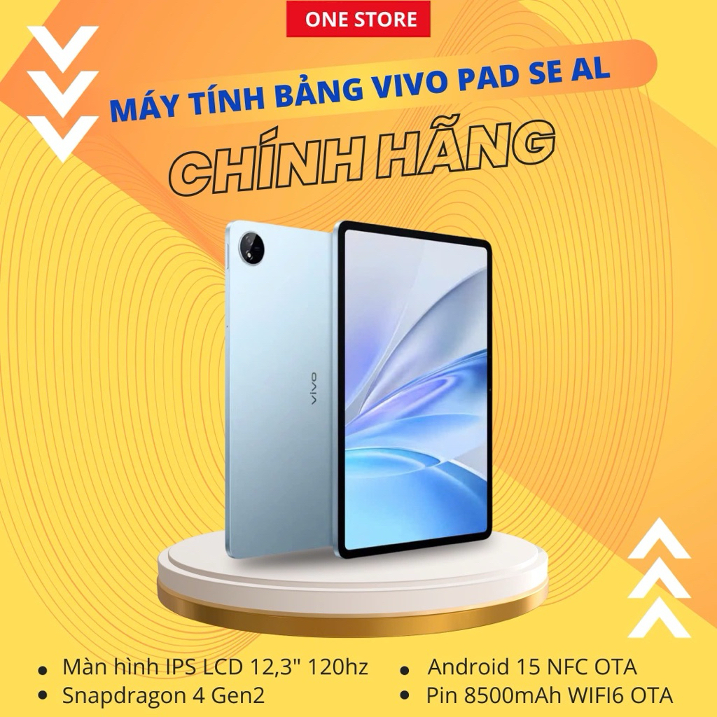 [HÀNG CHÍNH HÃNG] Máy Tính Bảng Vivo Pad SE AI – Màn Hình 12.3" 120Hz, Snapdragon 4 Gen 2 | BigBuy360 - bigbuy360.vn