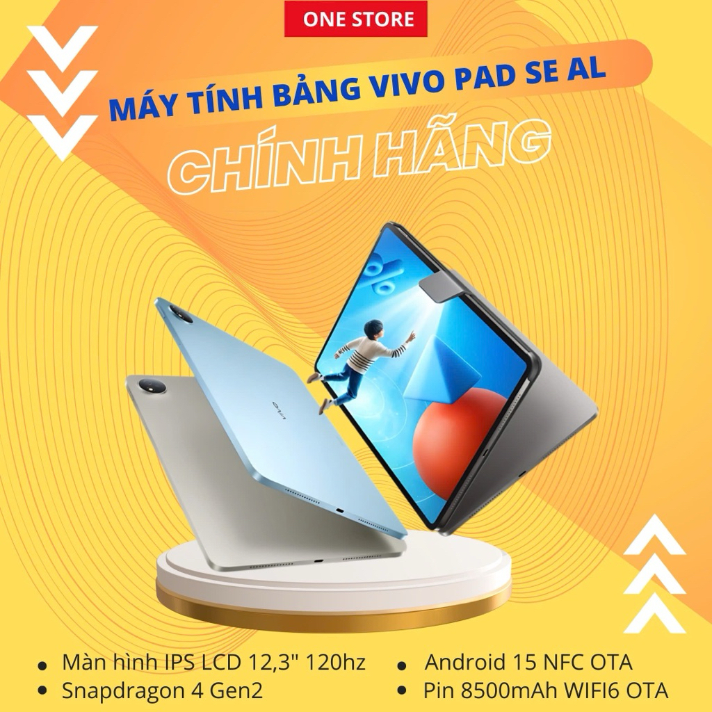 [HÀNG CHÍNH HÃNG] Máy Tính Bảng Vivo Pad SE AI – Màn Hình 12.3" 120Hz, Snapdragon 4 Gen 2 | BigBuy360 - bigbuy360.vn