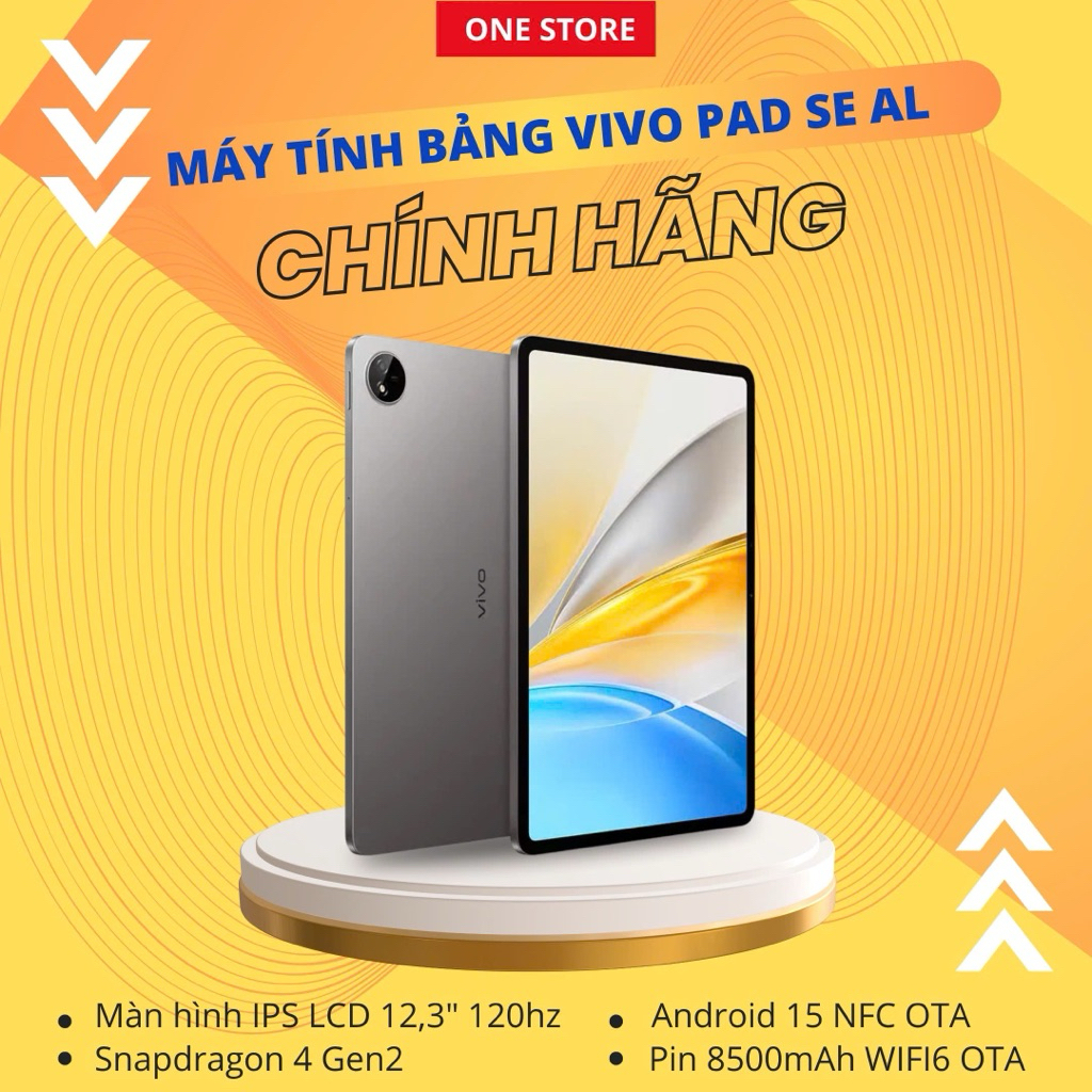 [HÀNG CHÍNH HÃNG] Máy Tính Bảng Vivo Pad SE AI – Màn Hình 12.3" 120Hz, Snapdragon 4 Gen 2 | BigBuy360 - bigbuy360.vn