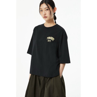 Áo thun tay ngắn cổ tròn nữ tomboy free size chất cotton dày dặn