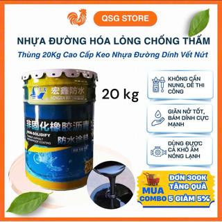  Nhựa Đường Hóa Lỏng Chống Thấm Thùng 20Kg Cao Cấp Keo Nhựa Đường Dính Vết Nứt Xi Măng 