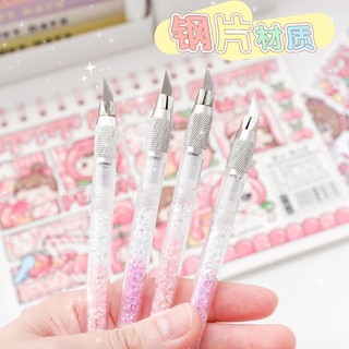 Dao trổ giấy cán kim tuyến bling bling nắp nhựa - Dao khắc giấy, cắt thủ công học sinh DIY