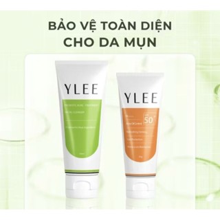 Combo Sữa Rửa Mặt YLEE Và Kem Chống Nắng Chuyên Dụng Cho Da Dầu, Da Mụn, Da Nhạy Cảm