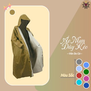 Áo Mưa Dây Kéo Da Cá Cao Cấp - Thoáng Mát,Dây Kéo Chắc Chắn Có Nút Gài - Hàng Xưởng Nội Địa