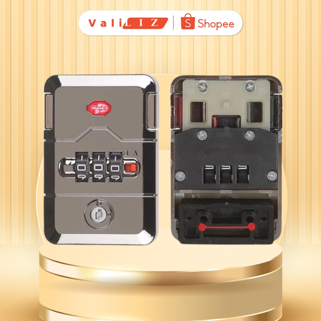 Khóa thay thế vali khung nhôm K2221 – phụ kiện khóa vali – có vít & hỗ trợ hướng dẫn thay khóa