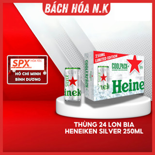 ĐỘ CỒN 4% - HỎA TỐC HCM - Thùng 24 lon bia Heineken Silver Coolpack 250ml/lon