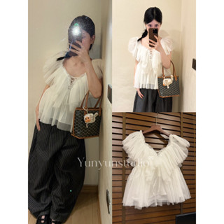 Yunyunstudio 🧸 ÁO VON LƯỚI MỀM TRỄ VAI MẶC ĐƯỢC 2 KIỂU (hàng tk ảnh thật tự chụp)