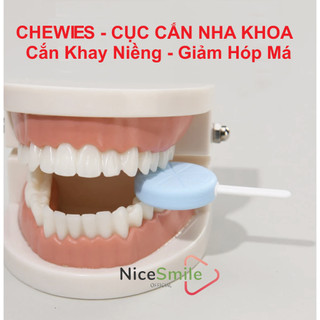 Đệm Cắn Chỉnh Nha - Chewies - Cục Cắn Khay Niềng Răng, Cục Cắn Giảm Hóp Má Thái Dương Có Tay Cầm