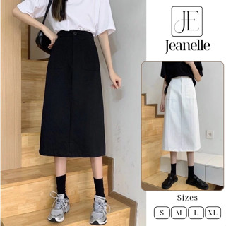  Chân váy kaki nữ dáng dài qua gối trẻ trung siêu cá tính trắng đen ulzzang A3 Jeanelle Store 
