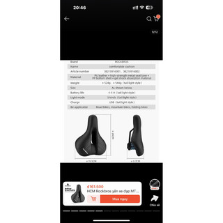 (Chính hãng) Yên Béo xe đạp có rãnh Rockbros siêu êm 916001