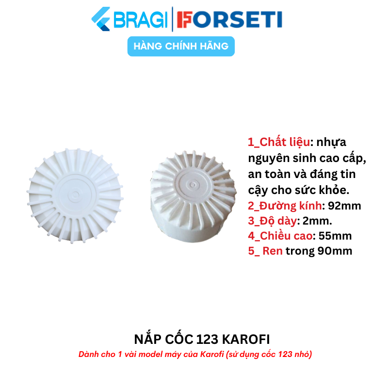 Gông Tháo, Nắp Cốc Và Gioăng cao su thiên nhiên 123 Karofi (Loại Nhỏ) dành cho Model S-s038, O-P1310