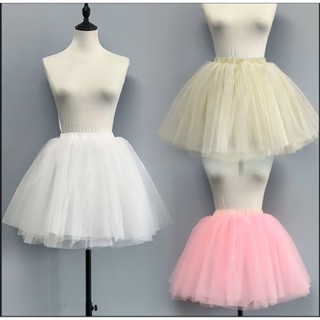  Chân váy tutu ngắn nhiều lớp độ dài 25-40cm nhiều màu trắng đen be hồng tulle short skirt 