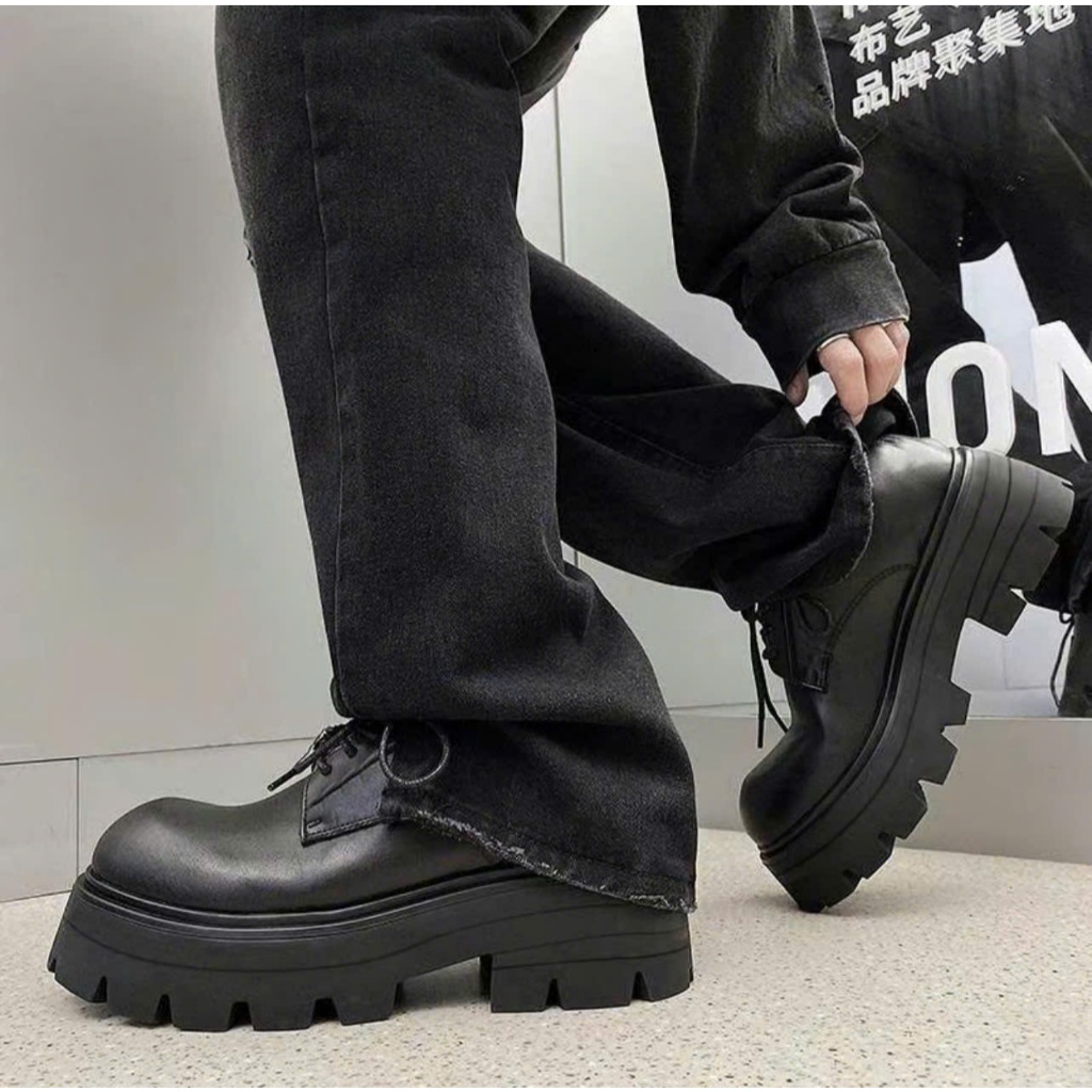 ( Mở bán ) Giày chunky derby đế cao 7cm thời trang đế cao B68, phiên bản cao cấp