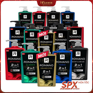 Tắm gội, dầu gôi, sữa tắm cho nam 2 trong 1 hương Nước hoa nam Romano 2in1 650g/chai
