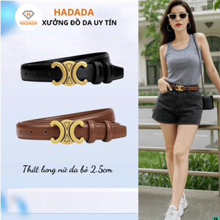 Thắt Lưng Nữ Da Bò DV330, Bản Cỡ 2.5cm, Phong Cách Trẻ Trung, Khóa Cài Sang Trọng, Tôn Dáng Thắt Eo