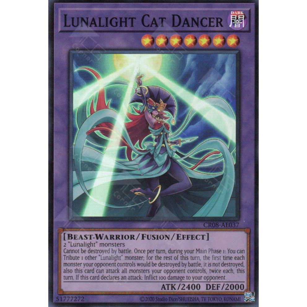 [ Bài Yugioh Chính Hãng ] CR08-AE037 Lunalight Cat Dancer (SR)