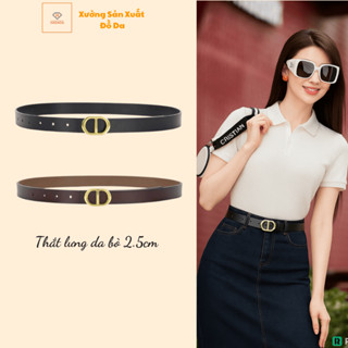 Thắt Lưng Nữ Da Thật, Mặt Kim Loại Sáng Bóng, Kiểu Dáng Thời Thượng, Dễ Dàng Phối Đồ DV80