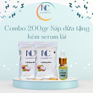 Combo 200gr Sáp dừa wax lông cao cấp kèm serum lài 10ml