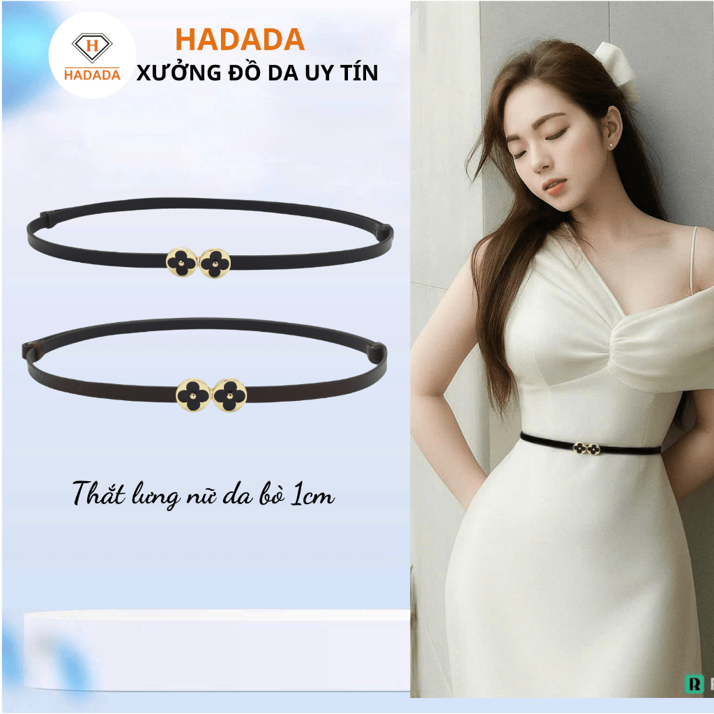 Thắt Lưng Nữ Đai Váy DV290, Da Bò Cỡ Nhỏ Bản 1cm, Thiết Kế Thời Trang, Khóa Cài Tinh Tế
