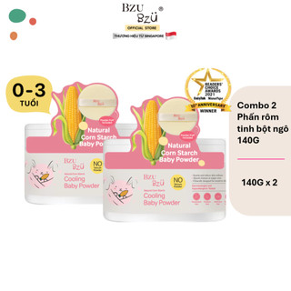 Combo 2 Hộp Phấn Rôm Tinh Bột Ngô Mát Dịu BZU BZU Hút Ẩm, Giảm Hăm Dành Cho Em Bé Da Nhạy Cảm 140g