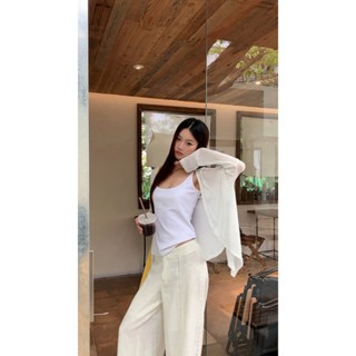 Áo khoác cardigan nữ mỏng mùa hè – Áo chống nắng len dệt dáng ngắn trắng dễ phối phong cách Hàn Quốc [ E_A32 ]