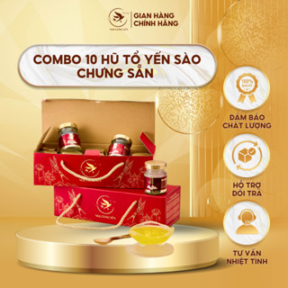 Set 10 Hũ Tổ Yến Chưng Sẵn Nguyên Chất  Yến Tươi Ngự Cung Yến Quà Tặng mẹ bố Quà Biếu Tết