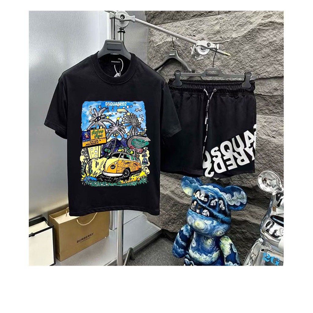 Bộ cộc nam Dsq Ôtô cây dừa mới nhất 2025 - chất liệu cotton cao cấp mềm mịn,thoáng mát