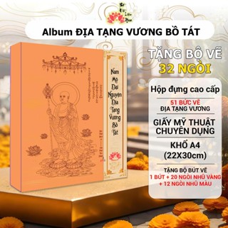  Bộ Tranh Địa Tạng Vương Bồ Tát Tự Vẽ Bằng Bút Nhũ Vàng - 51 bức vẽ - Bồ Đề Liên Hoa 
