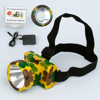 Đèn pin sạc đội đầu siêu sáng HỌA TIẾT rr km- 【 FHT 】