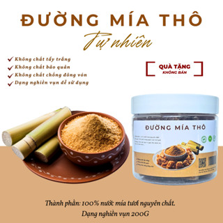  Đường Mật mía thô - Dạng nghiền vụn 200G từ 100% mía tươi Không chất tẩy trắng chất bảo quản 