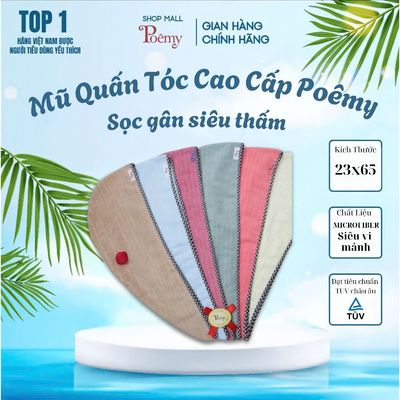 [CHÍNH HÃNG] Mũ Quấn Tóc Sọc Gân KT 23x65cm Siêu Thấm Nhanh Khô