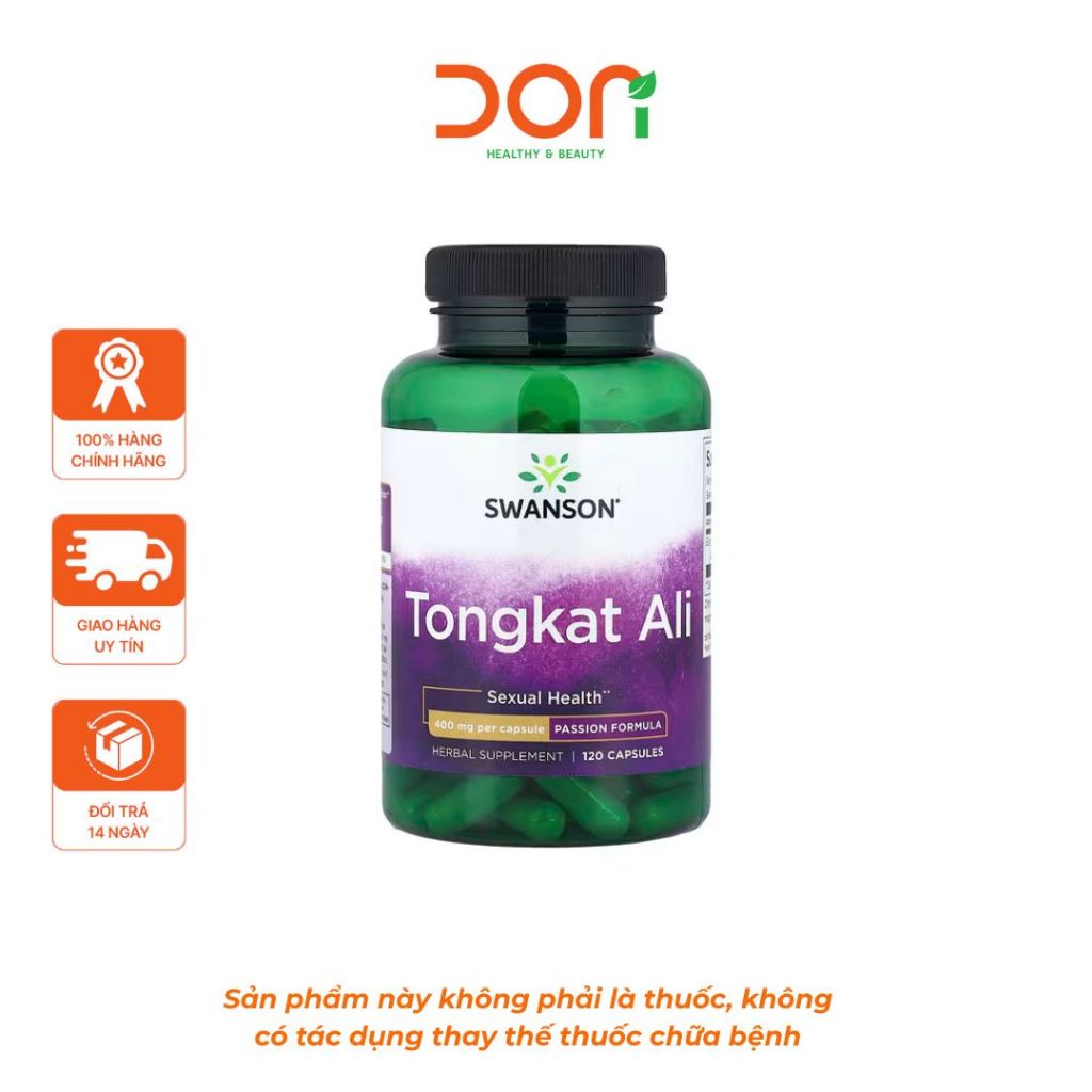 Viên Uống Hỗ Trợ Tăng Cường Sinh Lý Tongkat Ali Swanson 400mg