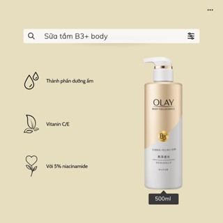 Sữa Tắm OLAY B3+ Siêu Dưỡng Trắng Da, Cấp Ẩm Và Đàn Hồi Cho Da - Chai 500ml HOT New