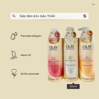 Sữa Tắm OLAY B3+ Vitamin C 500ml Siêu Dưỡng Trắng Da, Cấp Ẩm Và Đàn Hồi Cho Da
