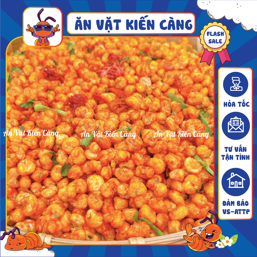 Ngô Cay Khô Bò Lá Chanh, Snack Bắp Sấy Khô Bò, Thịt Bò Khô Bắp Chiên Giòn, đồ ăn vặt