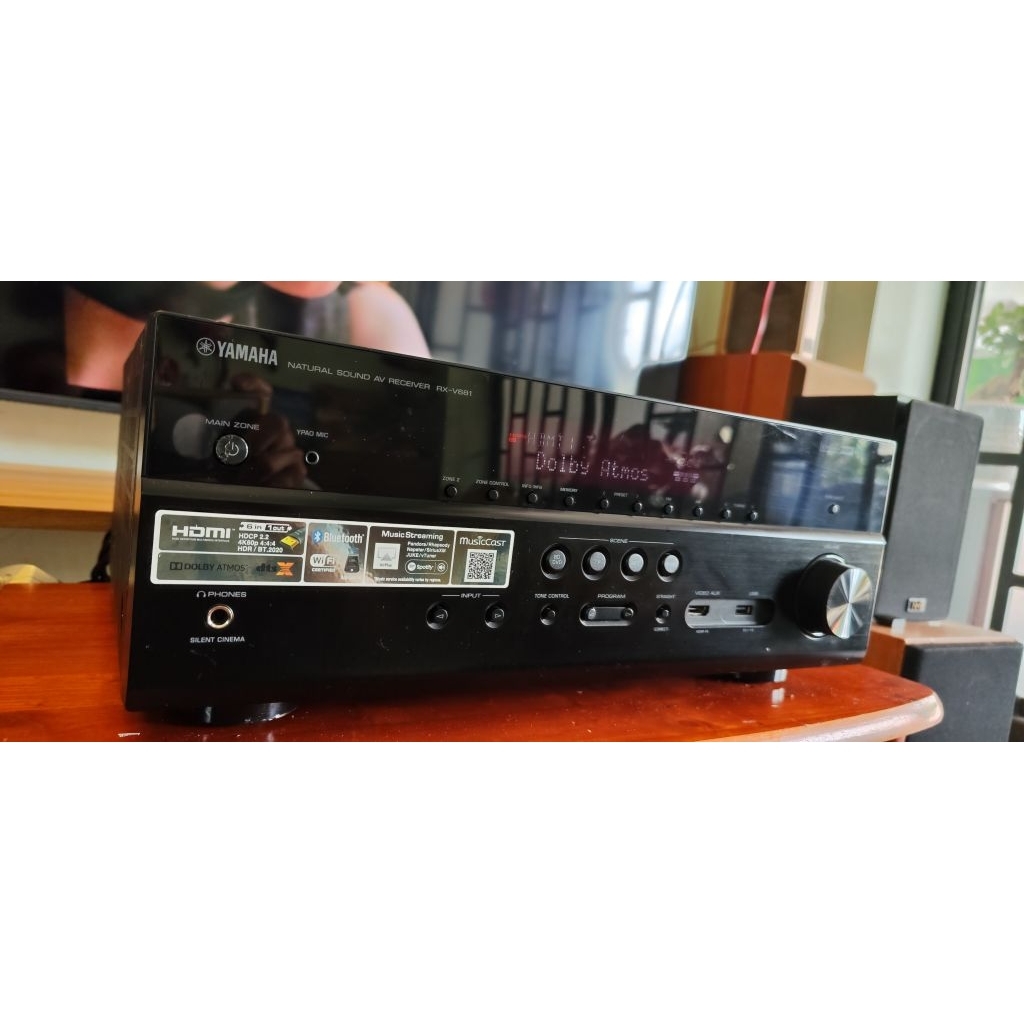 Receiver Yamaha V681 HDMI 4K ARC Dolby Atmos Wifi Airplay Usb lossless
