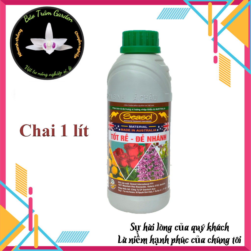 SEASOL Phân bón hữu cơ từ tảo biển chai 1 lít, tốt rễ nhanh, đẻ nhánh khoẻ cho mọi cây trồng