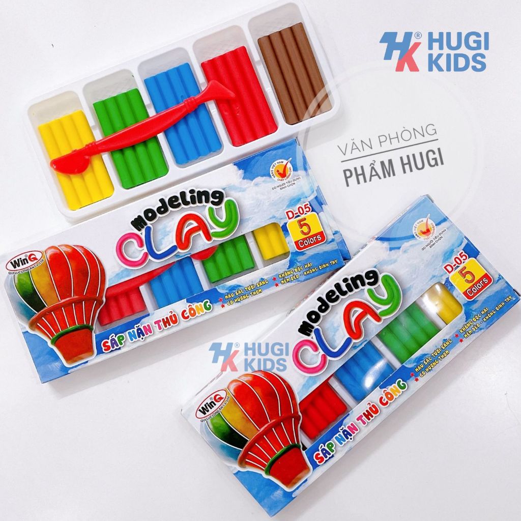 Đất Sét Nặn Thủ Công WinQ – Bộ 5 Màu / 10 Màu, Mịn Dẻo, An Toàn, Dễ Tạo Hình