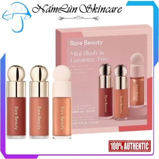  Set Rare Beauty Mini Blush Luminize Trio Má Hồng & Highlight 3 Thỏi Bill Sephora USA 