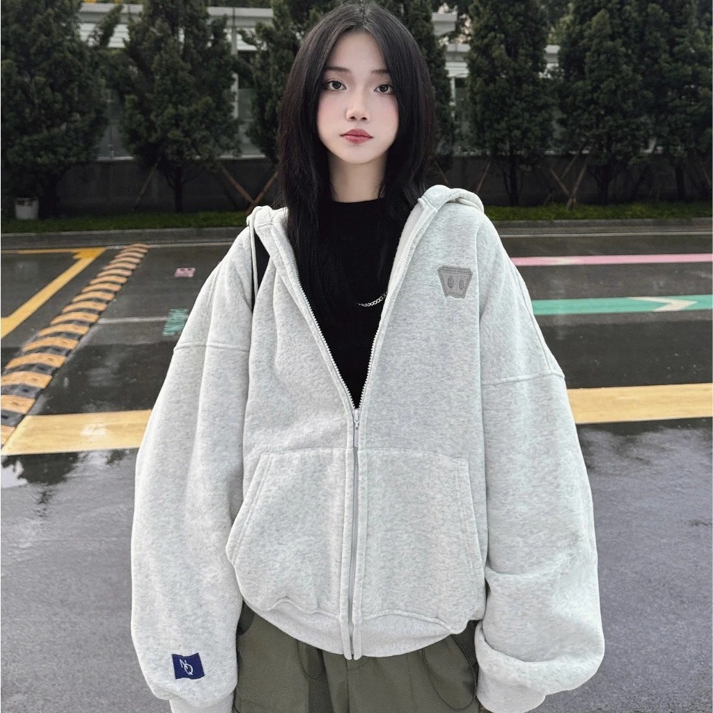 Áo Khoác Nỉ , ÁO Khoác Hoodie Zip Form Boxy Thêu NQ30 MINIMALISM Form Rộng Nam Nữ Unisex 2025 | BigBuy360 - bigbuy360.vn