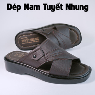 [HÀNG TẬN XƯỞNG] Dép nam trung niên đế cao 4cm bản nút màu nâu/đen