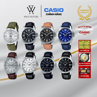 Đồng Hồ Nam CASIO Serial MTP-V004 Quartz Mặt Kính Khoáng 41.5mm Dây Da/ Dây Kim Loại Không Gỉ Kháng Nước Chính Hãng