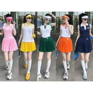 [PICKLEBALL] Bộ tập pickleball nữ, Sét Áo sát nách váy thể thao sport chơi golf, tennis, cầu lông, pickleball siêu đẹp