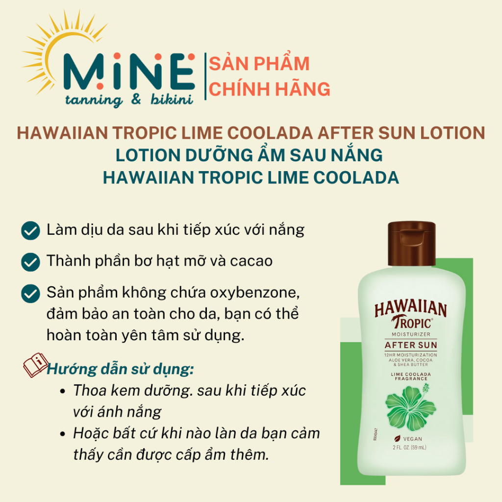 Lotion Dưỡng Ẩm Sau Nắng  Hawaiian Tropic Lime Coolada - 59ml