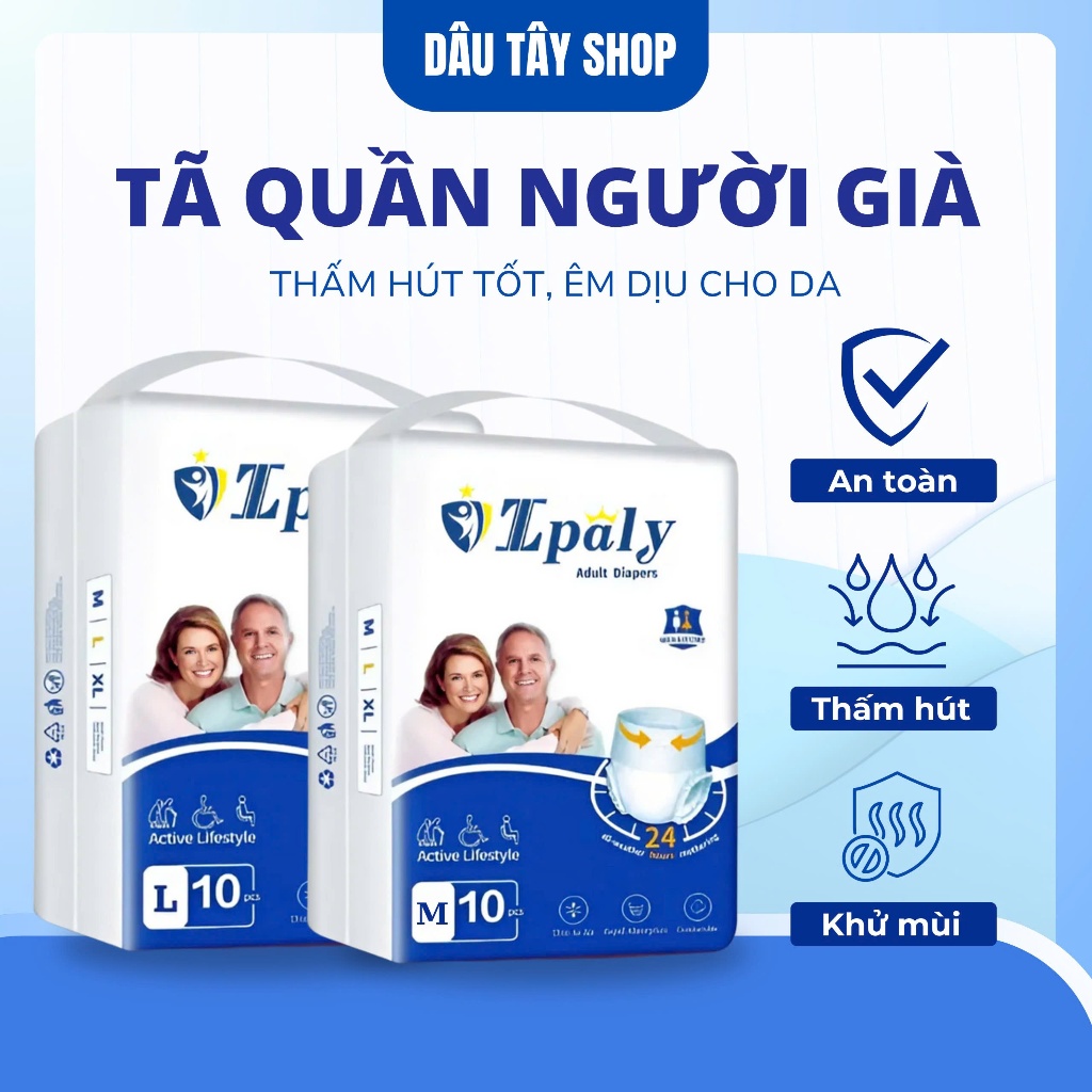 [45-90kg] COMBO 100 MIẾNG BỈM QUẦN / DÁN NGƯỜI GIÀ IPALY CAO CẤP M/L/XL 45-90KG