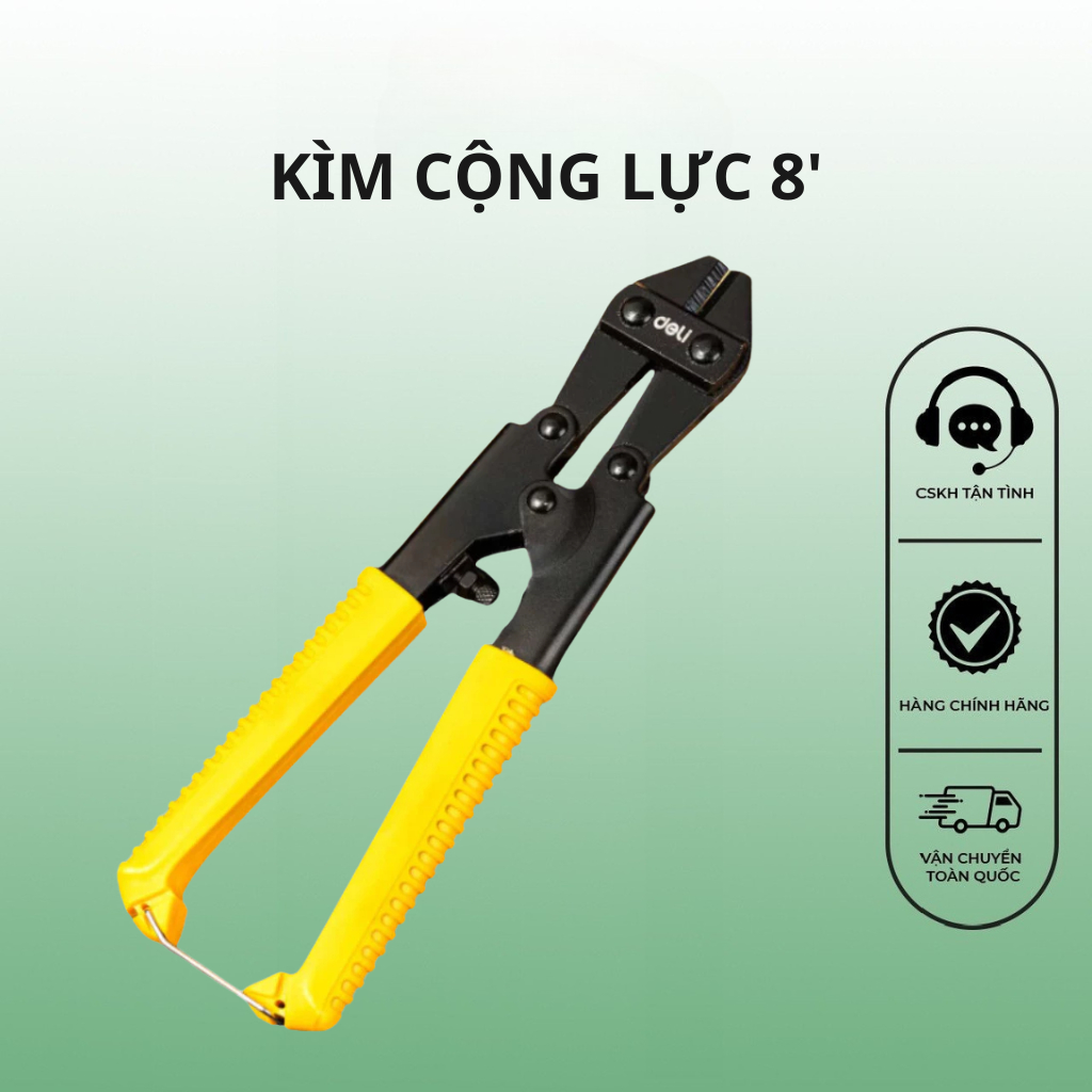 Kìm Cắt Cộng Lực Deli Chính Hãng Thép Mn65 Chống Mòn Gỉ Cắt Nhôm Sắt Thép Đồng EDL2685C