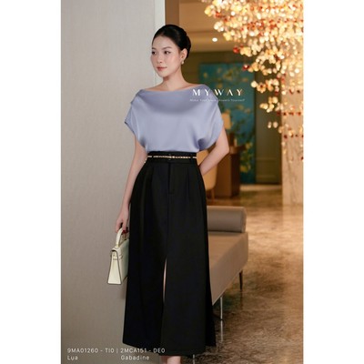 Áo Sơ Mi Lụa Nữ MY WAY Cổ Thuyền Thanh Lịch 9MA01260