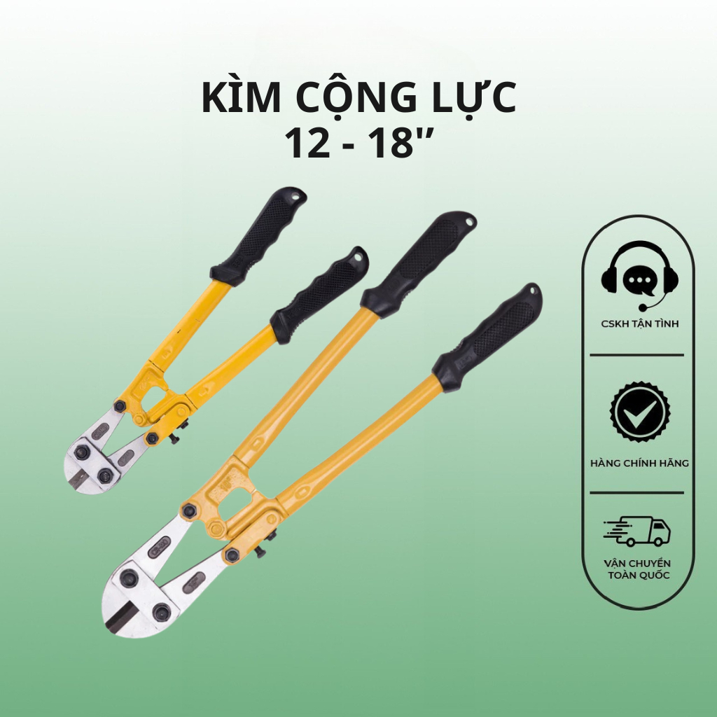 Kìm Cắt Cộng Lực Deli Chính Hãng 12-18 inch Thép Crom-molypden Chống Rỉ Cắt Mượt Nhôm, Sắt, Thép, Đồ